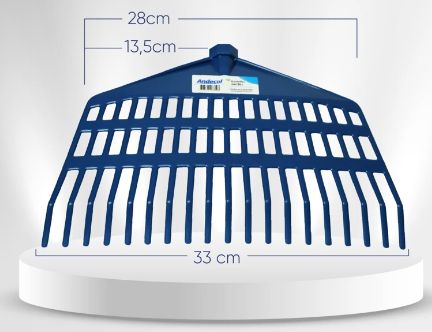 Rastrillo Jardin con Palo de madera natural                     (Rojo, Negro, Amarillo, Gris)