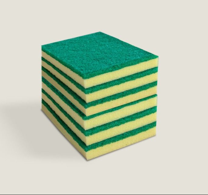 Estropajo Fibra Verde con Esponja