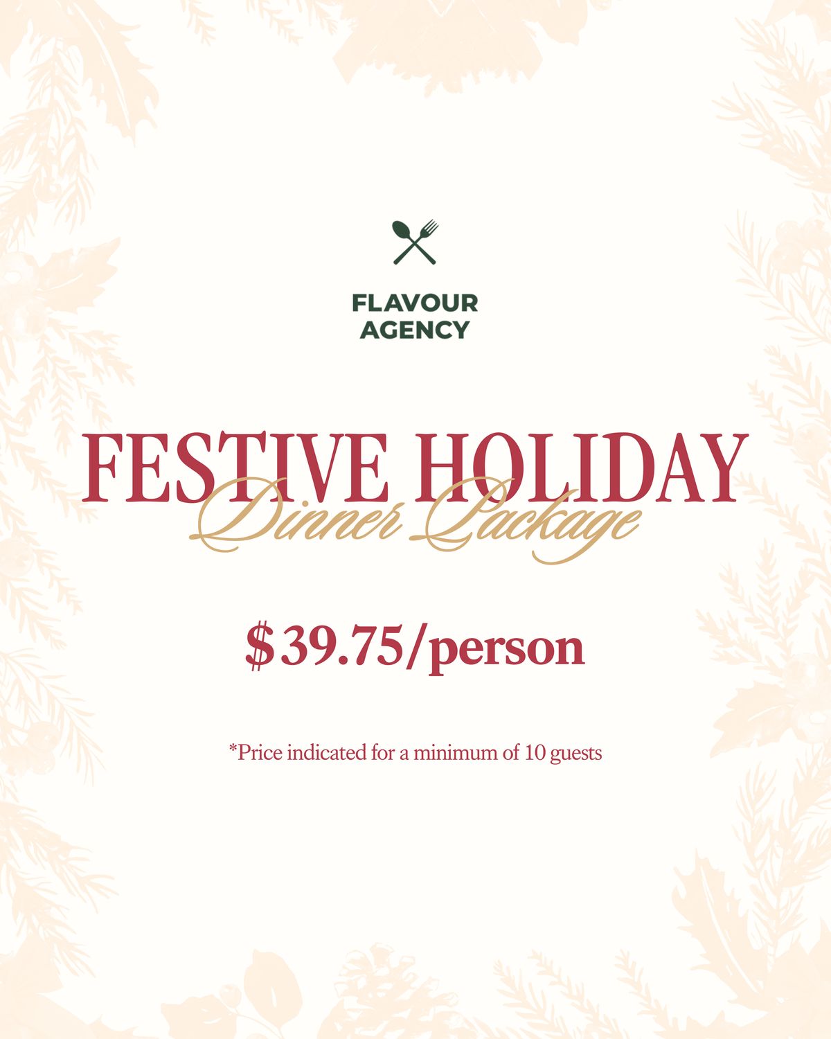 Festive Holiday Dinner Package - $39.75/person