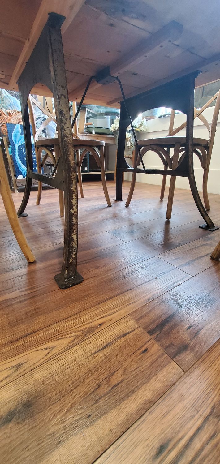 Reclained Wood Square Dining Table Set