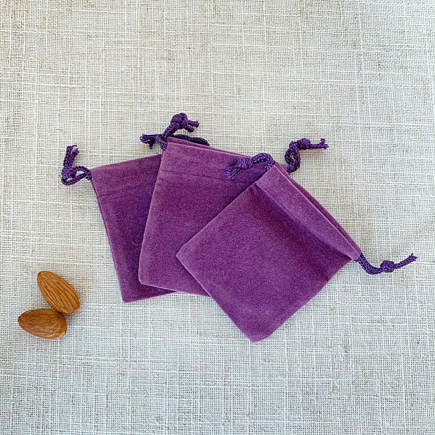 Purple Velvet Drawstring Bag