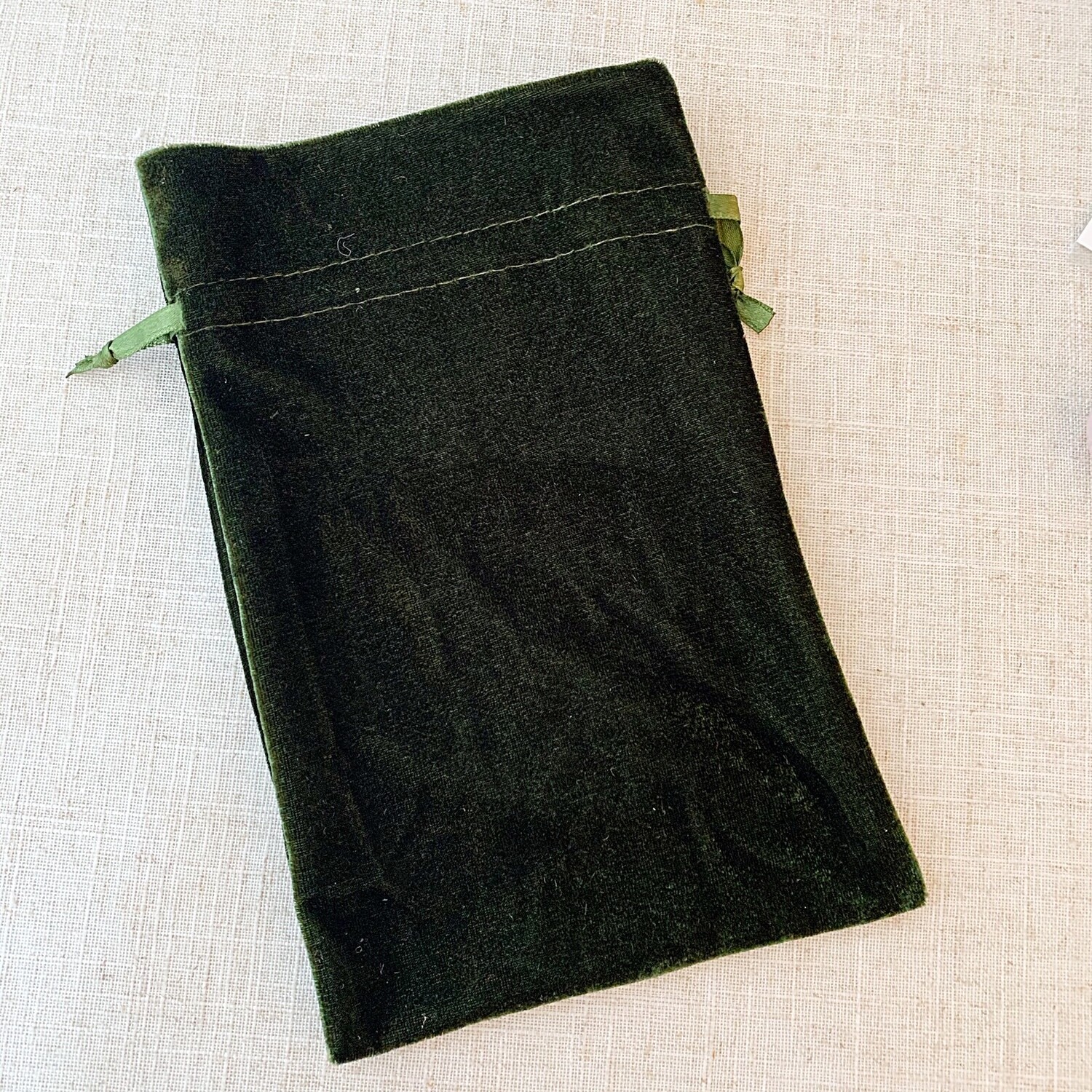 Velvet Drawstring Bag Green Moss