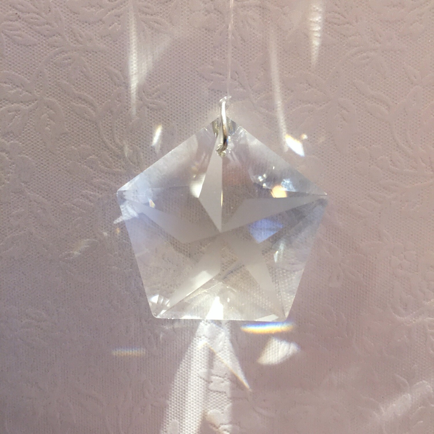 Suncatcher Clear Crystal Star Pentagon 30mm
