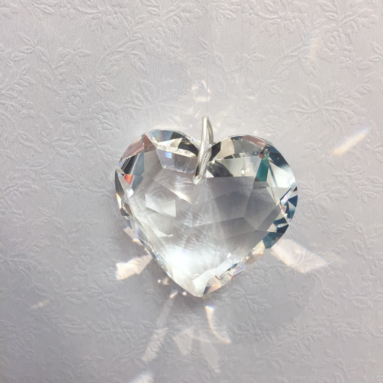 Suncatcher Clear Crystal Heart 50mm