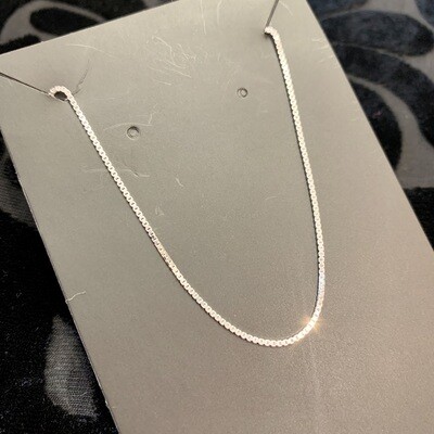 Silver Chain 18&quot; ~ .925 Sterling Silver Light Box Chain
