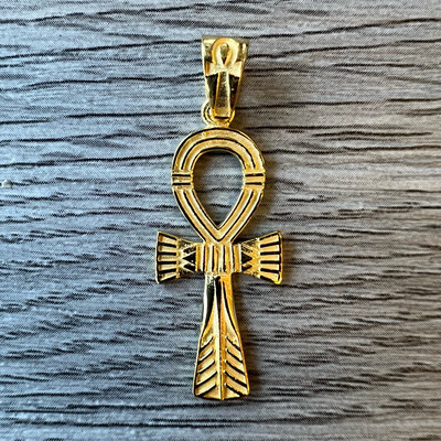 Pendant Ankh Sterling Silver Gold Plated