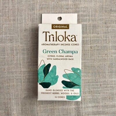 Green Champa Triloka® Incense Cones