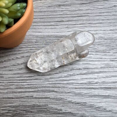 Clear Quartz Double Terminated Skull Carving Point