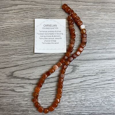 Carnelian String of Square Beads