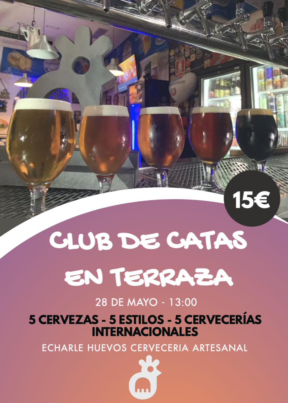 CLUB DE CATAS en terraza - ECHARLE HUEVOS S 28 MAYO 13.00H