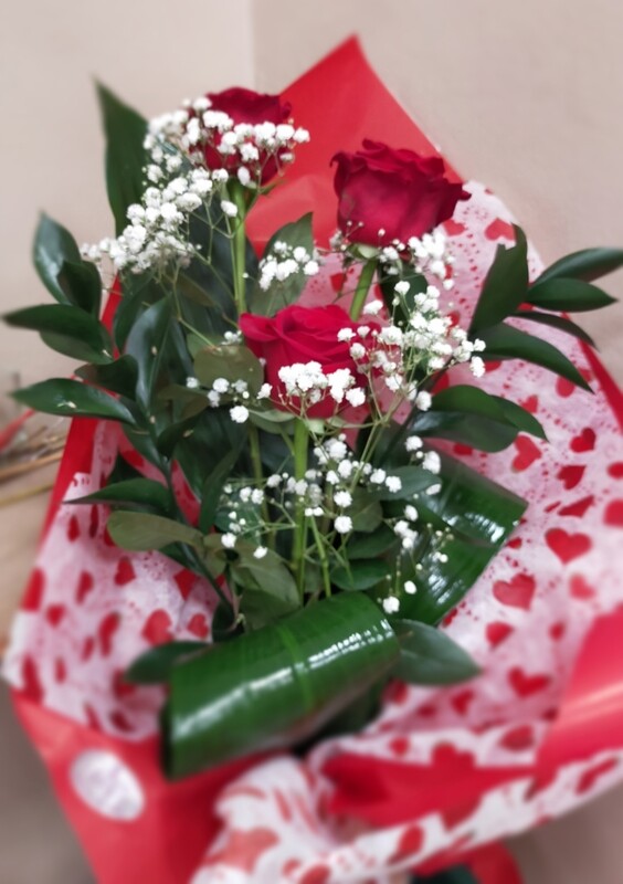 3 Rose gambo lungo