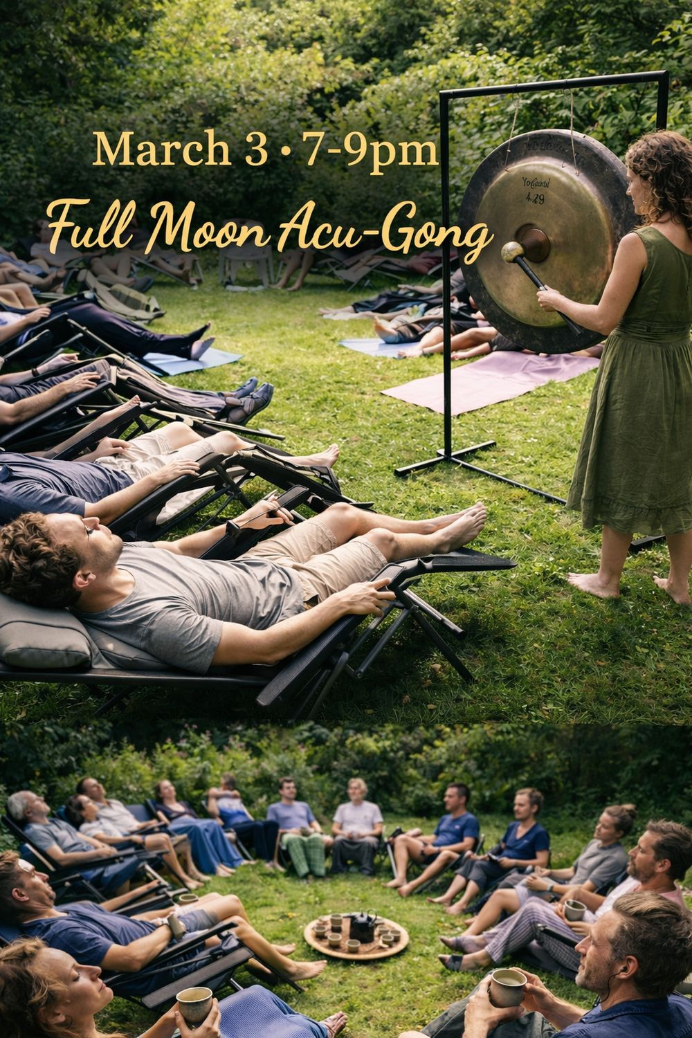 🌕 March 3 AcuGong In the Garden 7-9pm