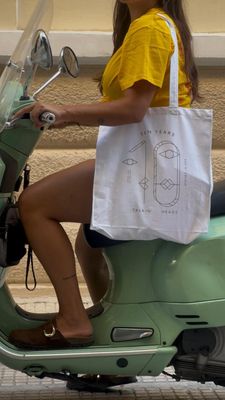 10 Years Talkin Heads Tote_ White