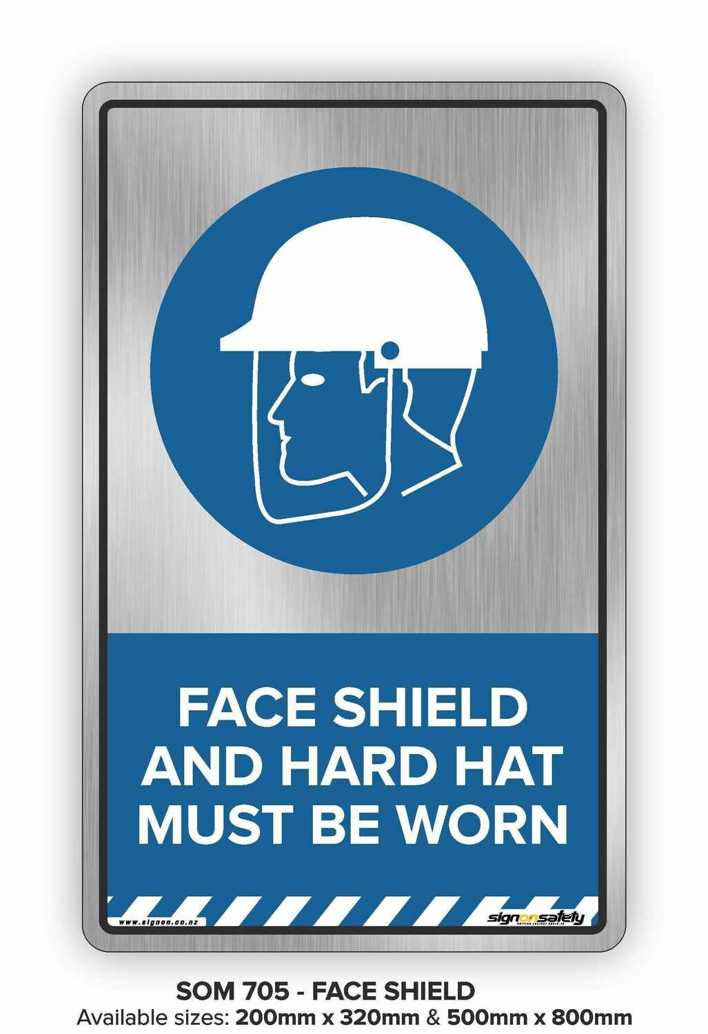 Face Shield And Hard Hat Must Be Worn
