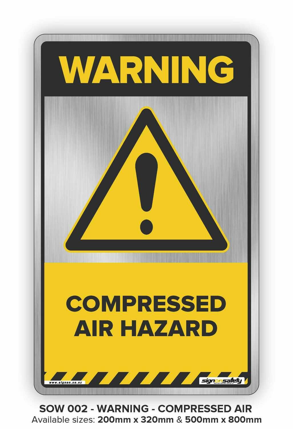 Warning - Compressed Air Hazard