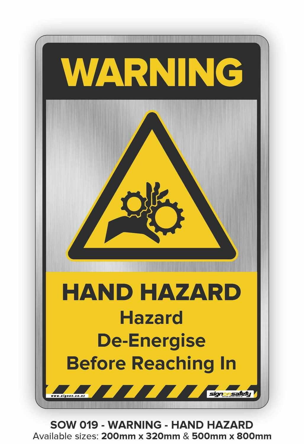 Warning - Hand Hazard