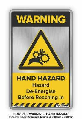 Warning - Hand Hazard