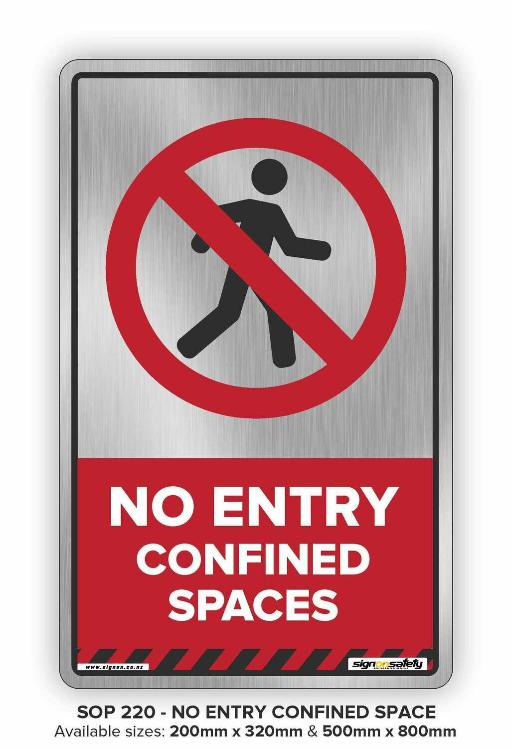 Prohibition - No Entry Confined Spaces