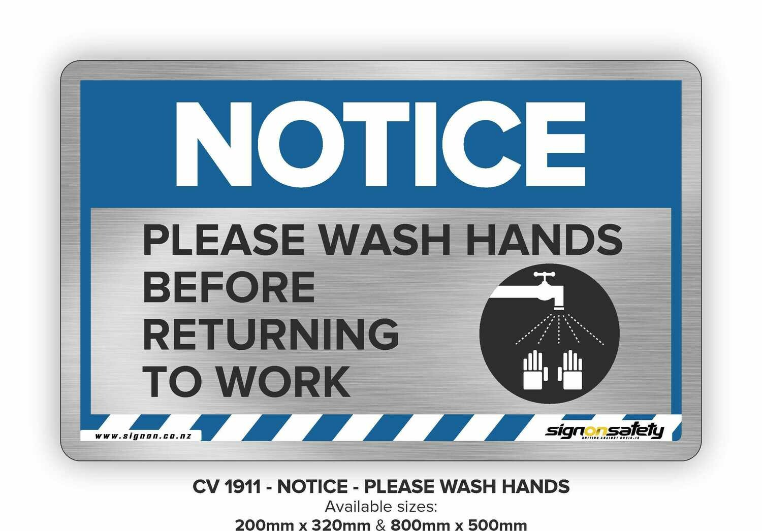 Notice - Please Wash Your Hands