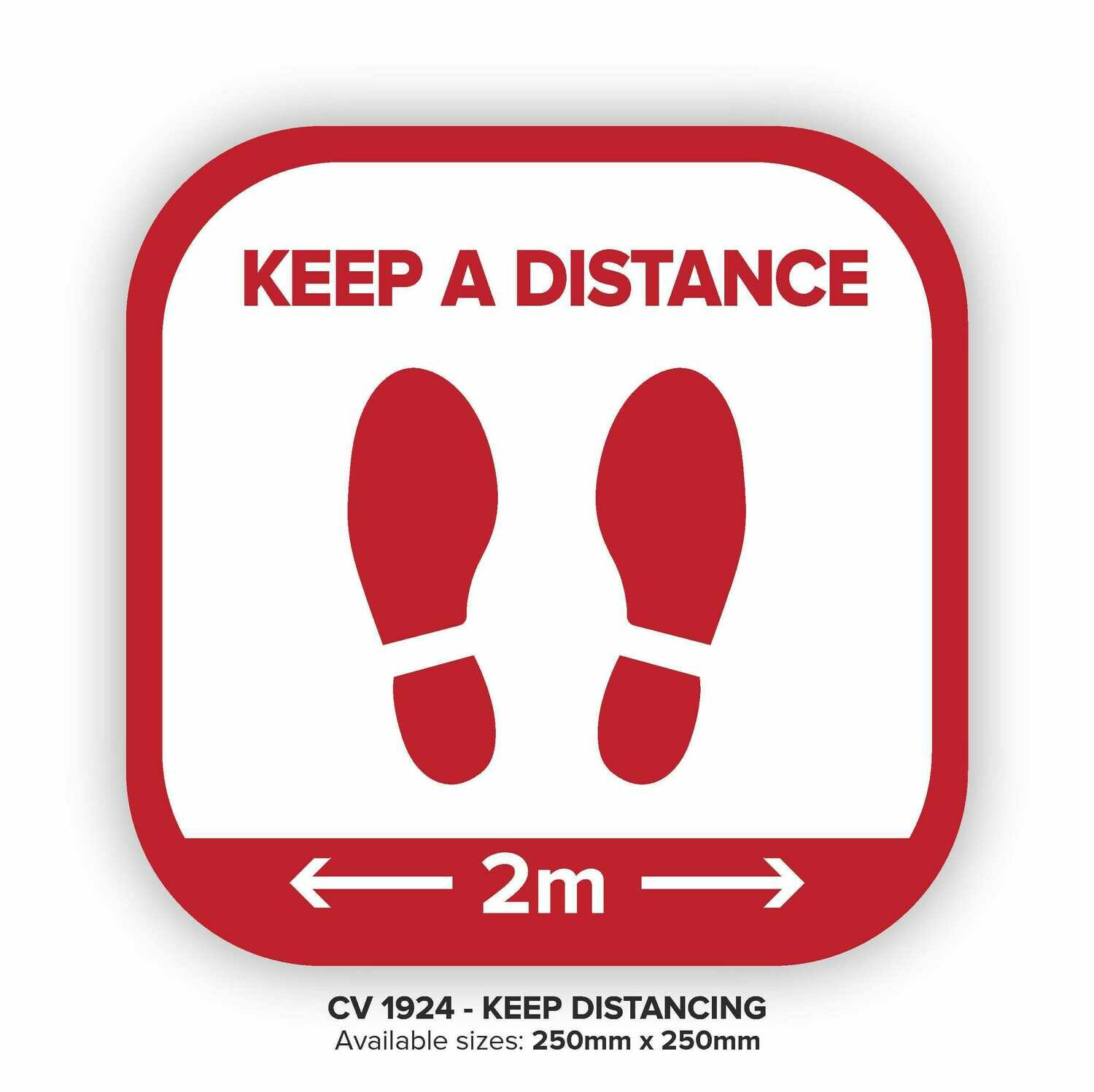 Keep A Distance - Floor Decal