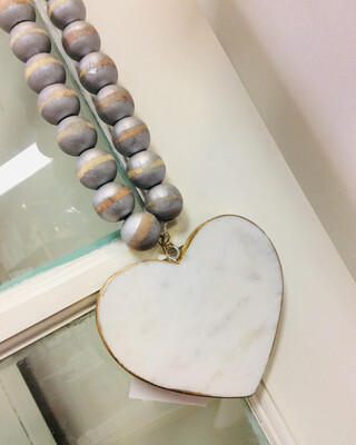 Marble Blessing Bead Heart