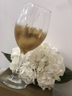 Gold Gild Stemmed Wine Glass Small