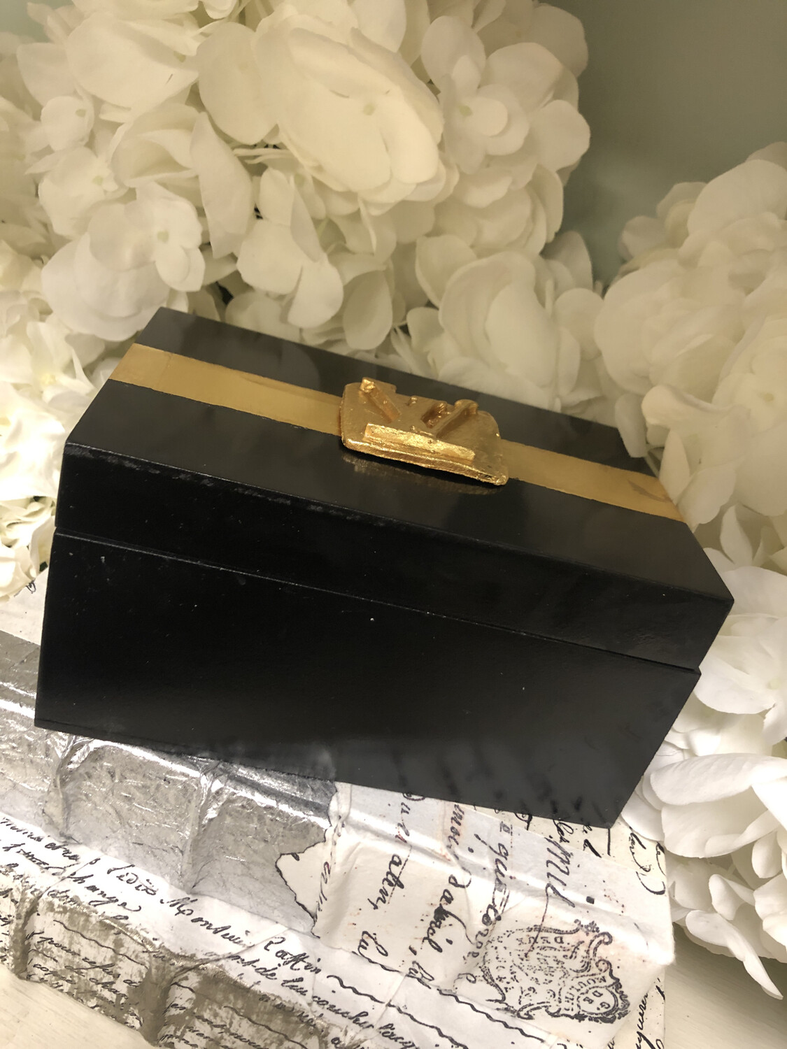 Wooden Jewelry Box Black LV