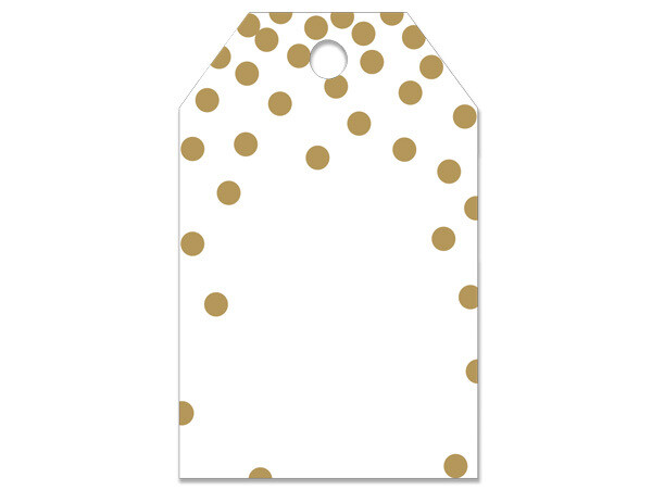 50 Gift Tags Gold Dots