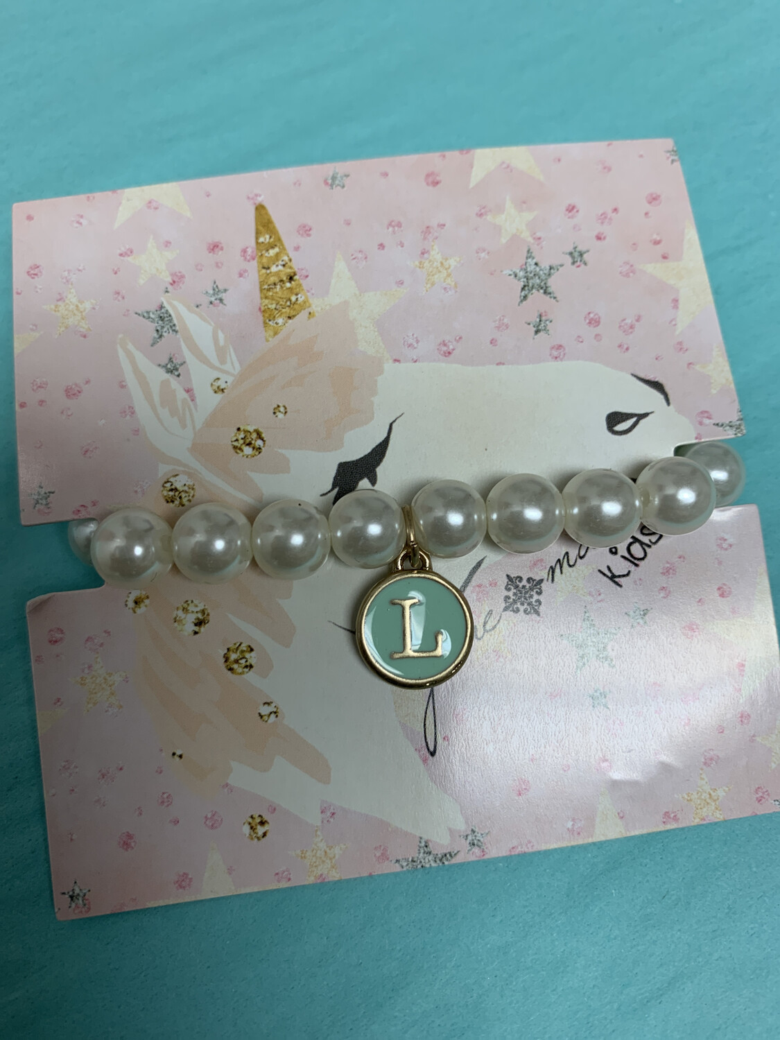 JM Initial Pearl Bracelet L