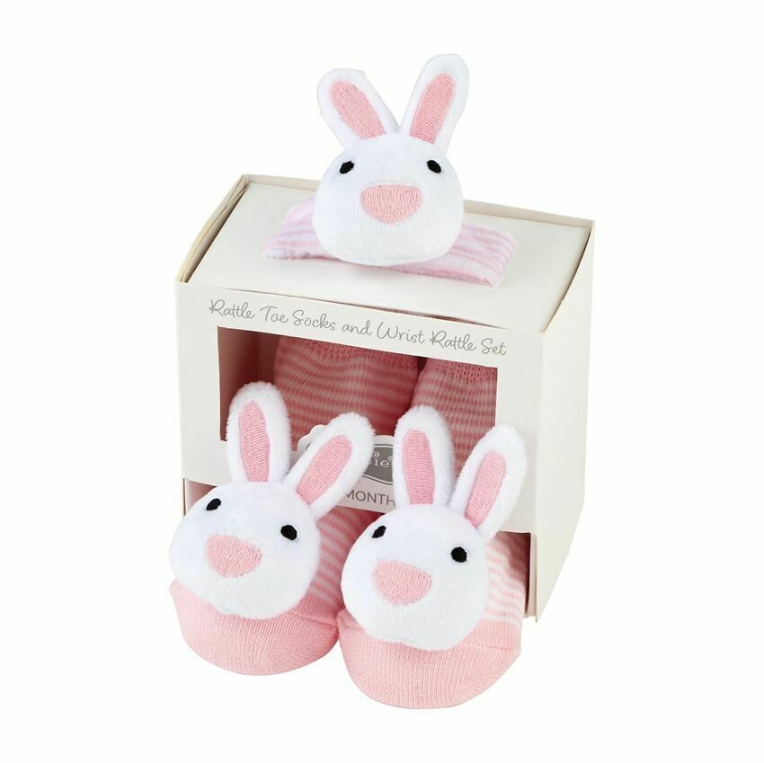 MP Rattle & Sock Bunny Set Pink