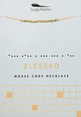 LF Necklace Morse Code Blessed