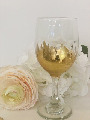 Gold Gild Stemmed Wine Glass 3