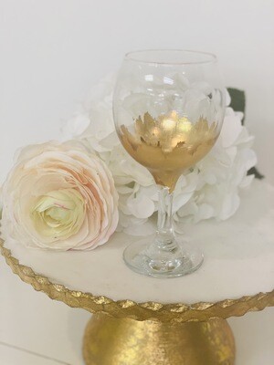 Gold Gild Stemmed Wine Glass 1
