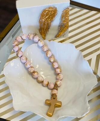 SS Blessing Bead Small 12" Pink