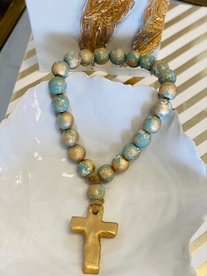 SS Blessing Bead Small 12" Turquoise