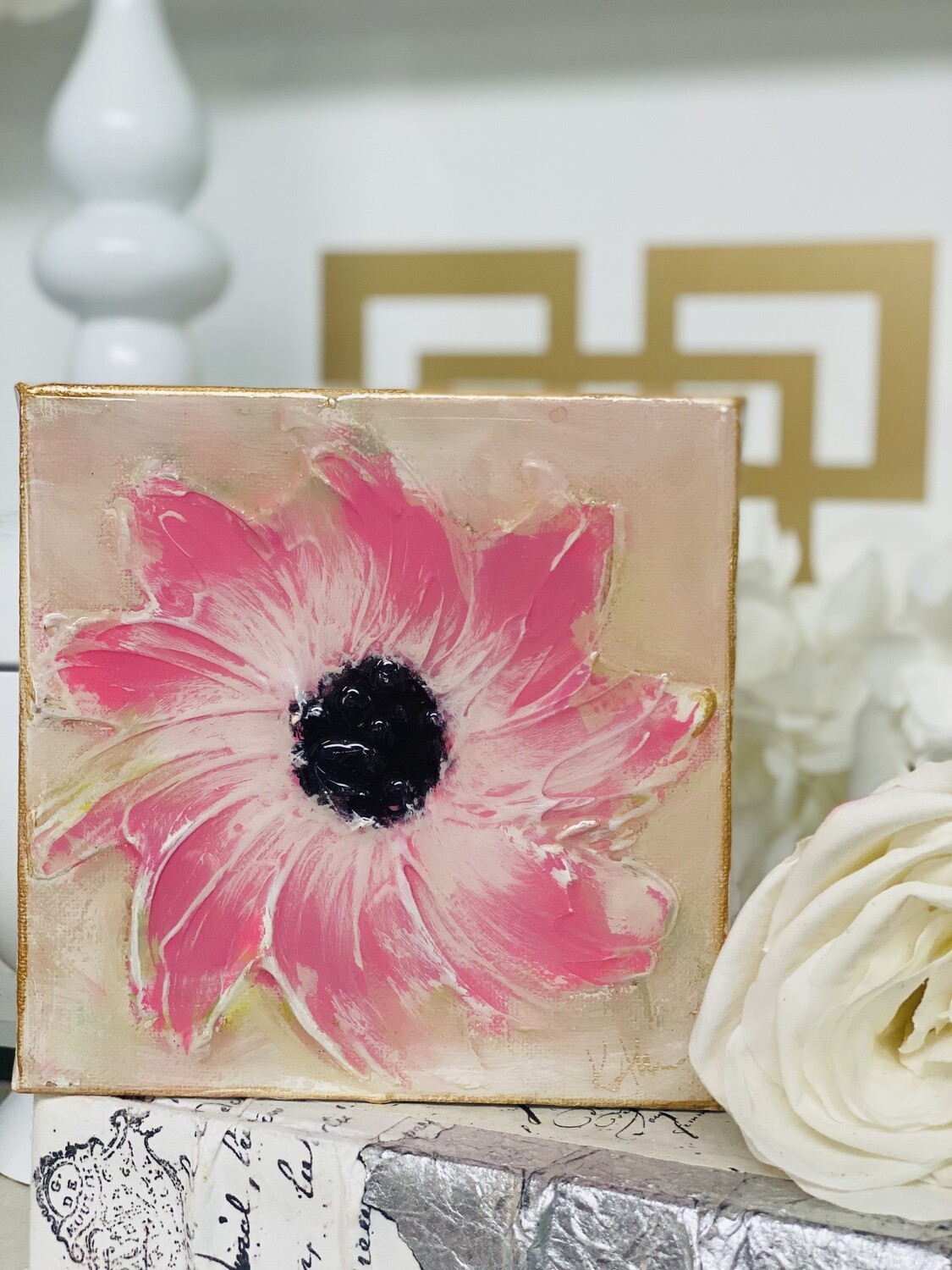 6x6 Flower Gloss Painting Pink