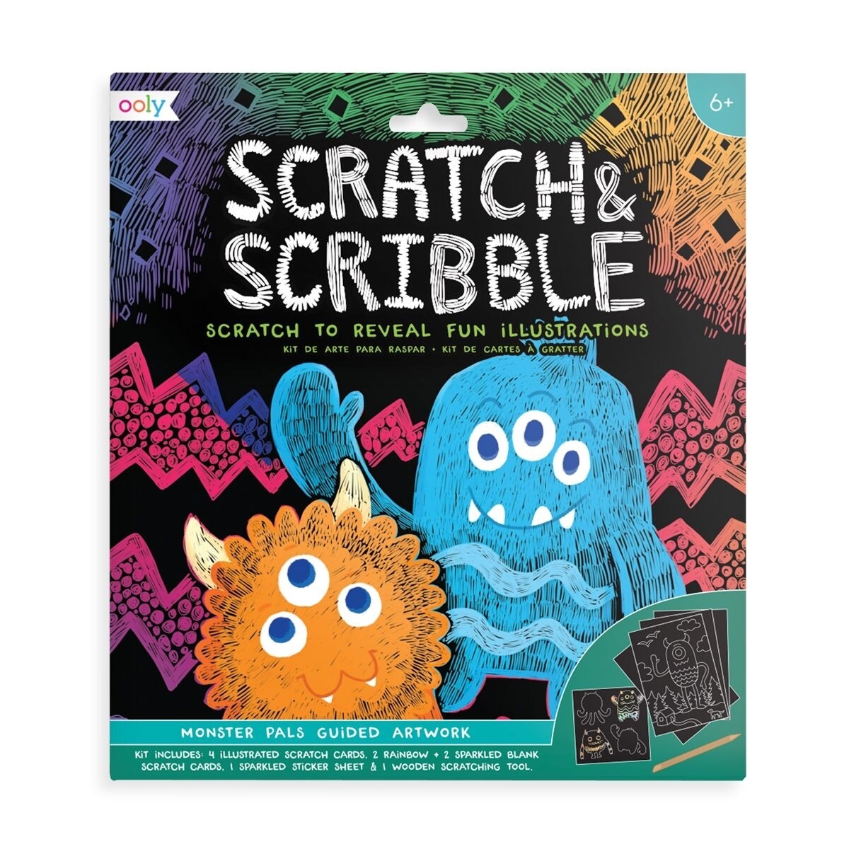 Ooly Scratch & Scribble Art Kit - Monster Pals