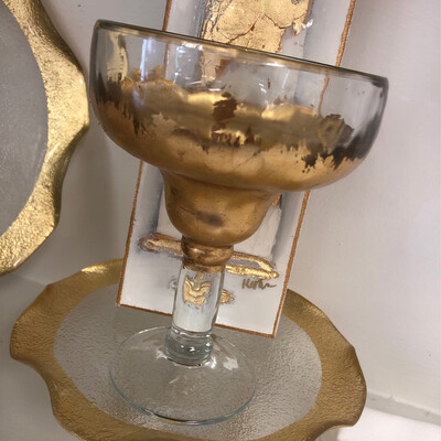 Gold Gild Margarita Glass Large