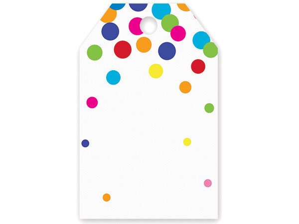 50 Gift Tag Rainbow Confetti