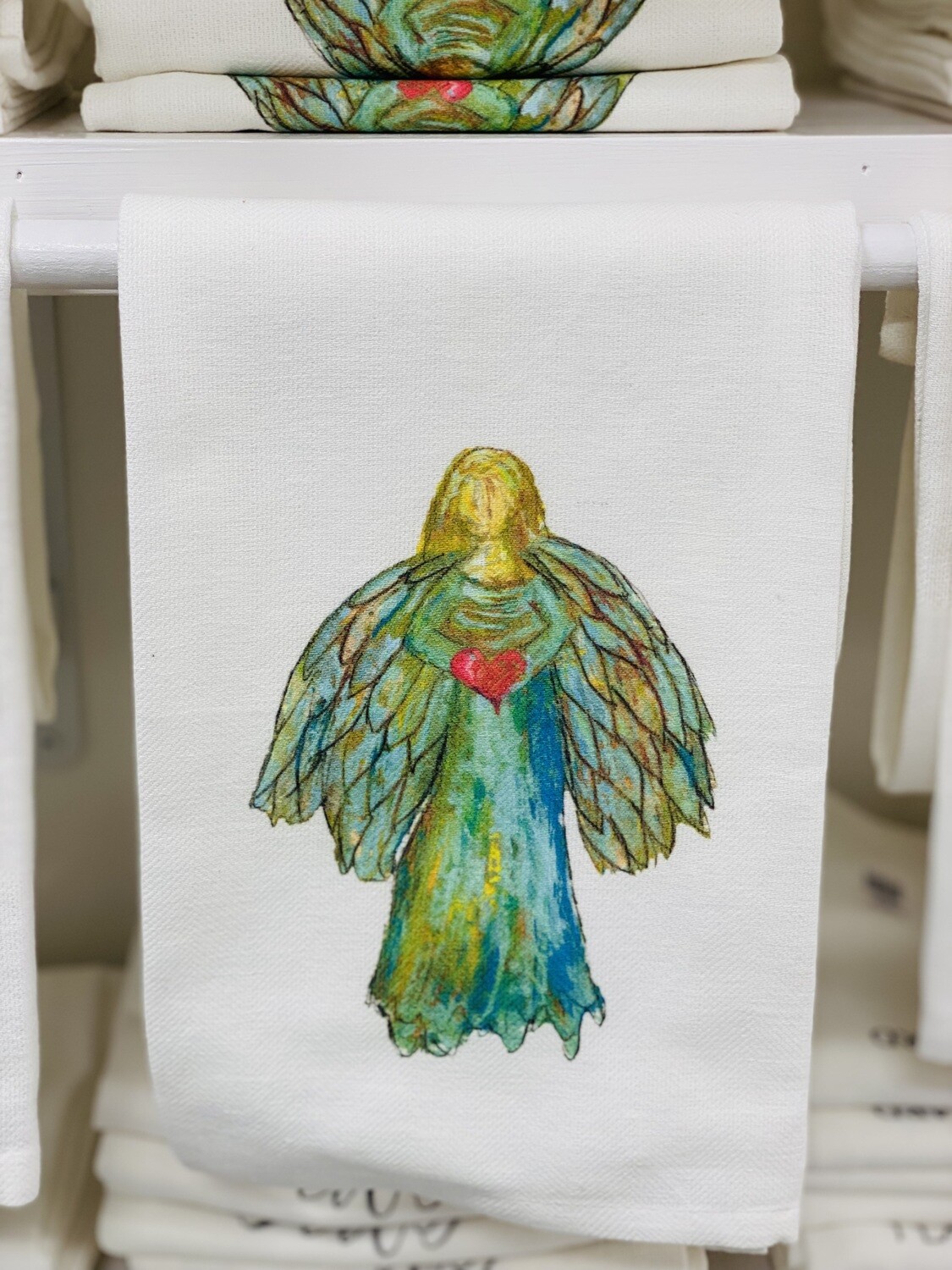 FG Cotton Towel Colorful Angel With Heart