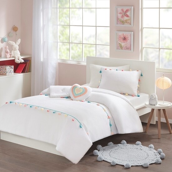 Colorful Tassels 4-Piece Comforter Set Full