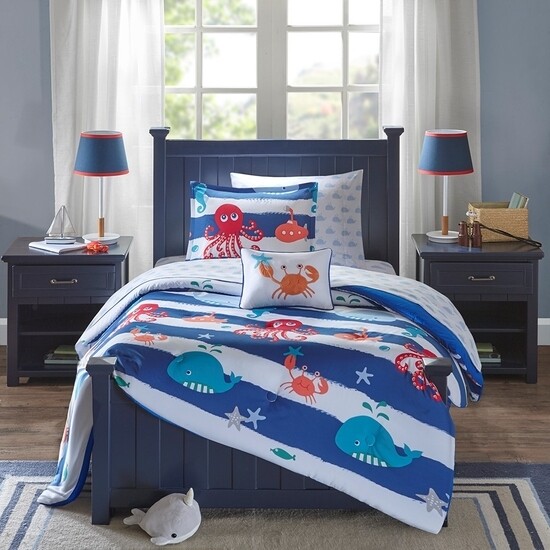 Sealife 6- Piece Kids Complete Comforter and Sheet Set Twin