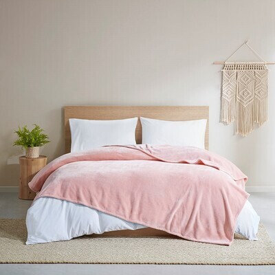 Plush Bedding Blanket Twin Pink