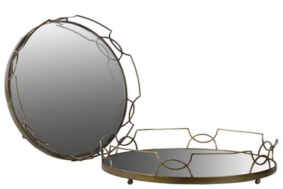 UT Metal Circle Mirror Tray Small