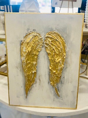 18x24 Angel Wings Painting Gold Edge