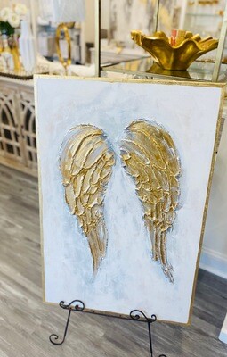 24x36 Angel Wings Painting Gold Edge