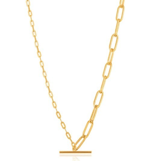 Ania Haie Necklace Mixed Link T Bar Gold