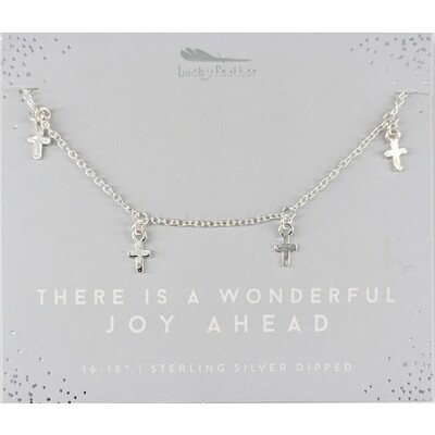 Lucky Feather Necklace "Joy Ahead" Silver