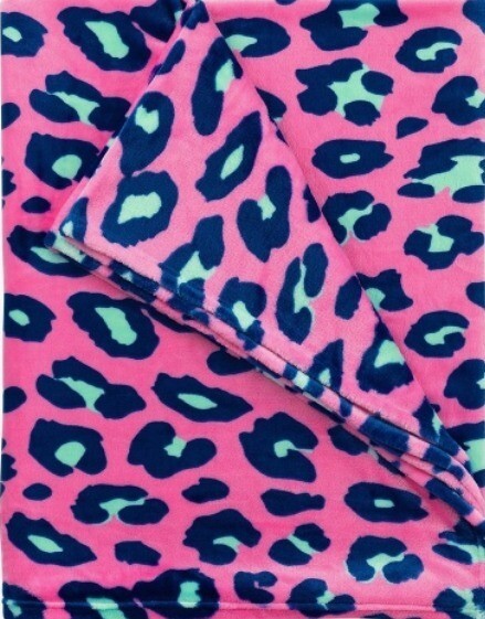 Plush Blanket Hot Pink Leopard