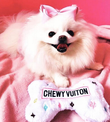 Chewy Vuitton Dog Bone - Medium White